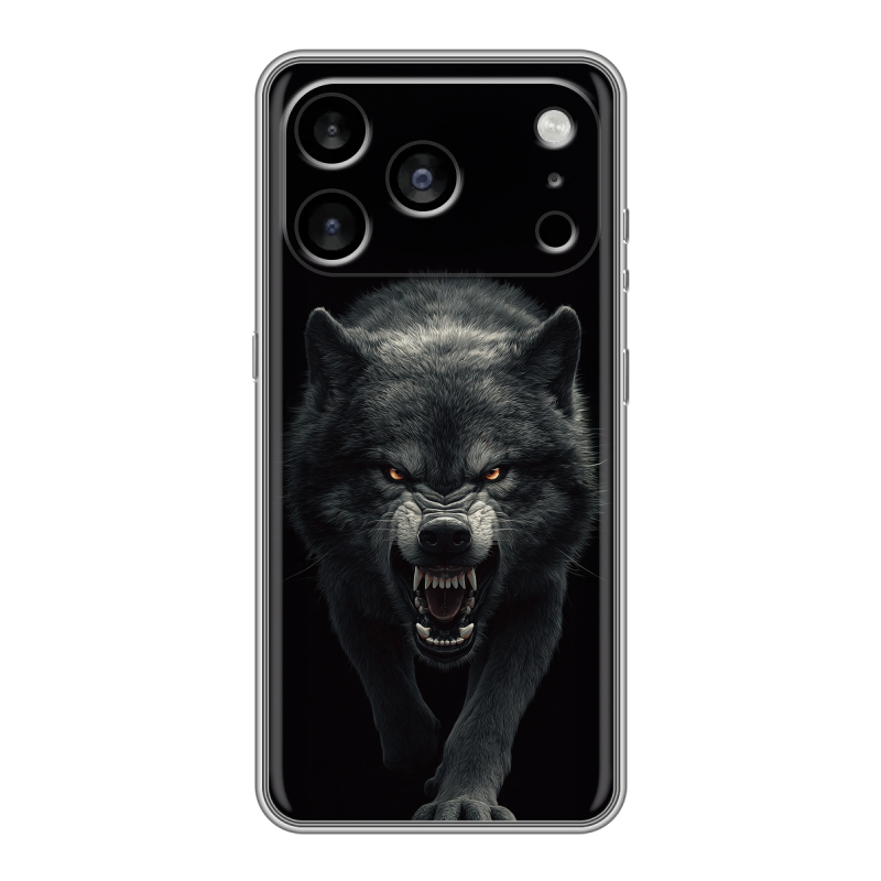 Силиконовый чехол на Iphone 17 Pro Max с принтом Волк Силиконовый чехол на Iphone 17 Pro Max с принтом Волк