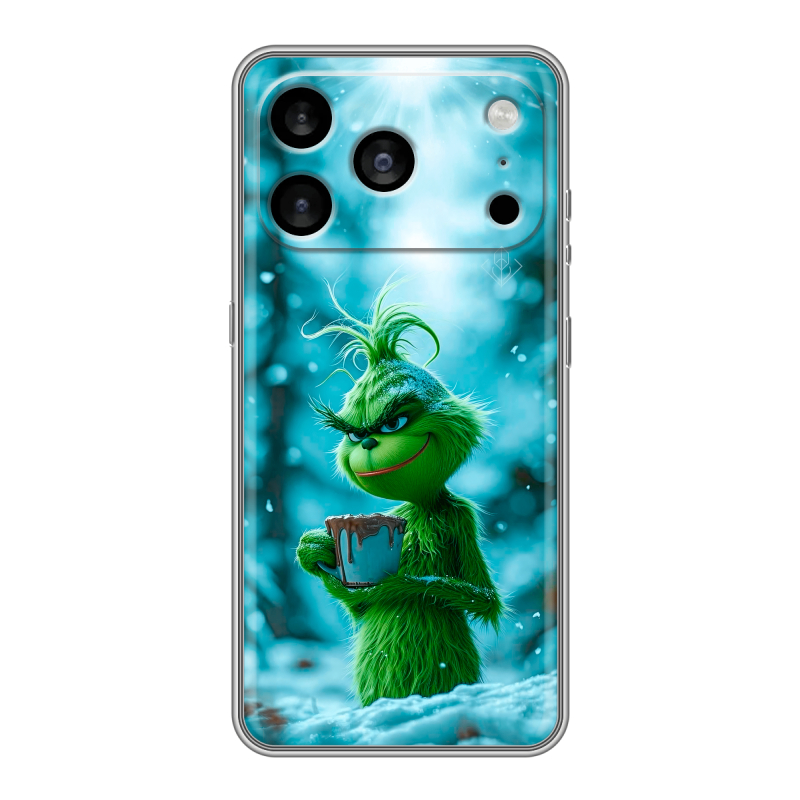 Силиконовый чехол на Iphone 17 Pro Max с принтом Новый год гринч Силиконовый чехол на Iphone 17 Pro Max с принтом Новый год гринч