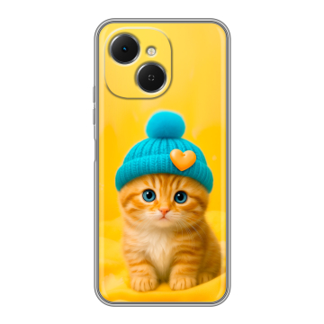 Силиконовый чехол на Tecno Spark 40C с принтом Котенок в шапке Силиконовый чехол на Tecno Spark 40C с принтом Котенок в шапке