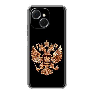 Силиконовый чехол на Tecno Spark 40C с принтом Герб России золотой Силиконовый чехол на Tecno Spark 40C с принтом Герб России золотой