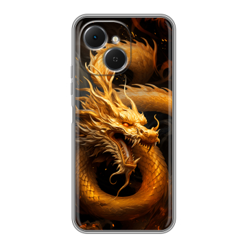Силиконовый чехол на Tecno Spark 40C с принтом Золотой дракон Силиконовый чехол на Tecno Spark 40C с принтом Золотой дракон