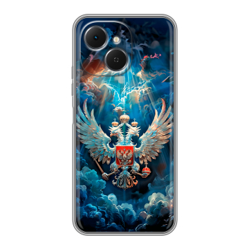 Силиконовый чехол на Tecno Spark 40C с принтом Герб флаг России Силиконовый чехол на Tecno Spark 40C с принтом Герб флаг России