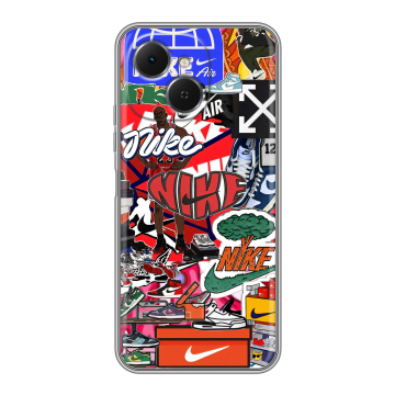 Силиконовый чехол на Tecno Spark 40C с принтом Найк Nike яркий Силиконовый чехол на Tecno Spark 40C с принтом Найк Nike яркий