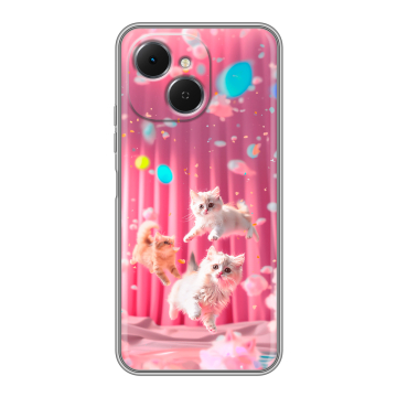 Силиконовый чехол на Tecno Spark 40C с принтом милые котики Силиконовый чехол на Tecno Spark 40C с принтом милые котики