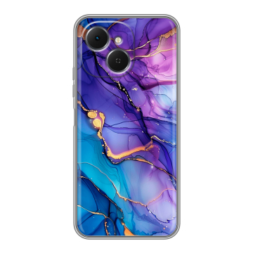 Силиконовый чехол на Tecno Spark 40C с принтом синий мрамор Силиконовый чехол на Tecno Spark 40C с принтом синий мрамор