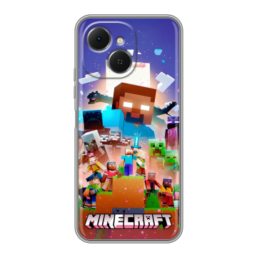 Силиконовый чехол на Tecno Spark 40C с принтом Майнкрафт Minecraft Силиконовый чехол на Tecno Spark 40C с принтом Майнкрафт Minecraft