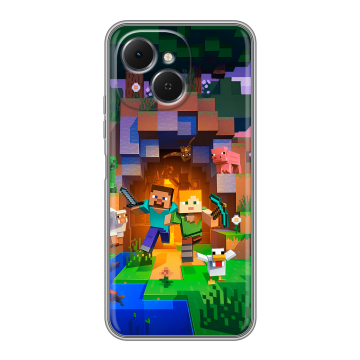 Силиконовый чехол на Tecno Spark 40C с принтом Майнкрафт Minecraft Силиконовый чехол на Tecno Spark 40C с принтом Майнкрафт Minecraft