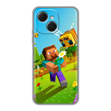Силиконовый чехол на Tecno Spark 40C с принтом Майнкрафт Minecraft