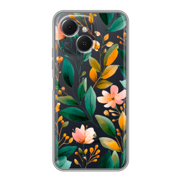 Силиконовый чехол на Tecno Spark 40C с принтом Цветы паттерн