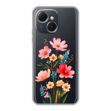 Силиконовый чехол на Tecno Spark 40C с принтом Цветы