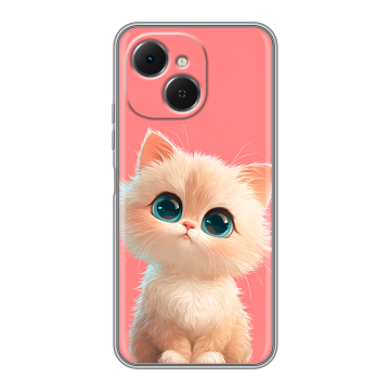 Силиконовый чехол на Tecno Spark 40C с принтом Розовый котенок