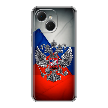 Силиконовый чехол на Tecno Spark 40C с принтом Флаг России Силиконовый чехол на Tecno Spark 40C с принтом Флаг России