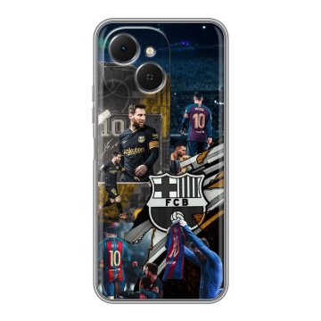 Силиконовый чехол на Tecno Spark 40C с принтом Messi Barcelona Силиконовый чехол на Tecno Spark 40C с принтом Messi Barcelona