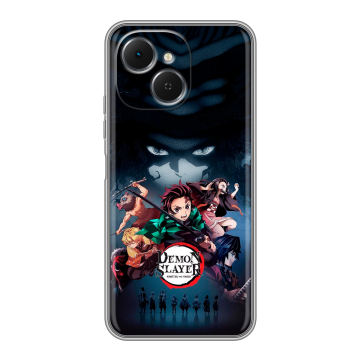 Силиконовый чехол на Tecno Spark 40C с принтом Demon Slayer Клинок рассекающий демонов Силиконовый чехол на Tecno Spark 40C с принтом Demon Slayer Клинок рассекающий демонов