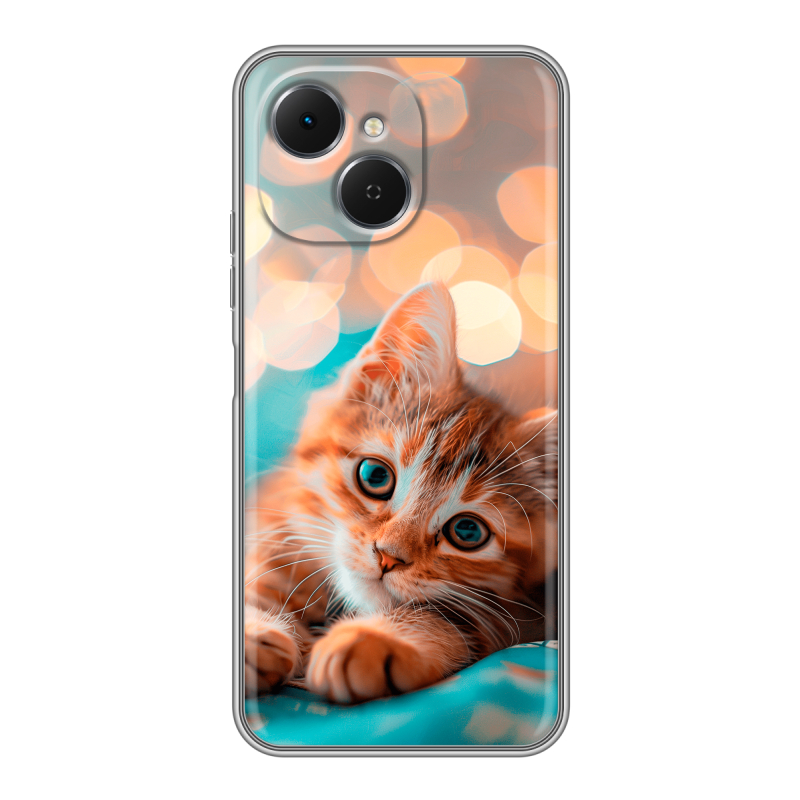 Силиконовый чехол на Tecno Spark 40C с принтом котик Силиконовый чехол на Tecno Spark 40C с принтом котик