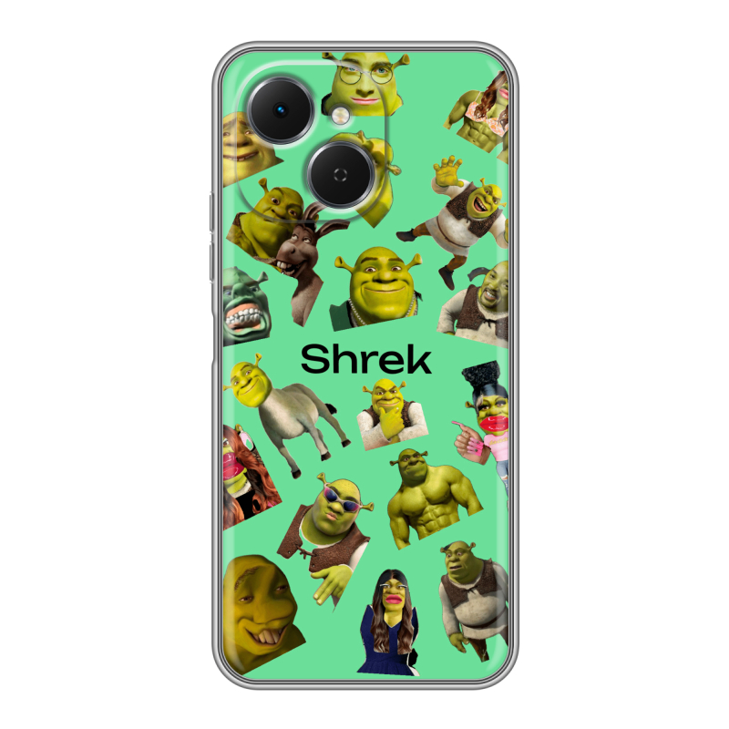 Силиконовый чехол на Tecno Spark 40C с принтом Шрек Shrek Силиконовый чехол на Tecno Spark 40C с принтом Шрек Shrek