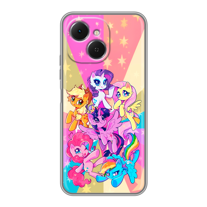 Силиконовый чехол на Tecno Spark 40C с принтом My little pony Дружба чудо Силиконовый чехол на Tecno Spark 40C с принтом My little pony Дружба чудо
