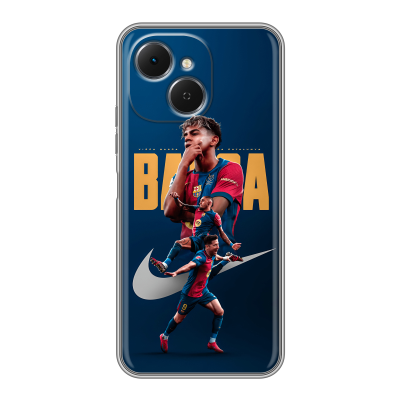 Силиконовый чехол на Tecno Spark 40C с принтом Барселона Barca Yamal Силиконовый чехол на Tecno Spark 40C с принтом Барселона Barca Yamal