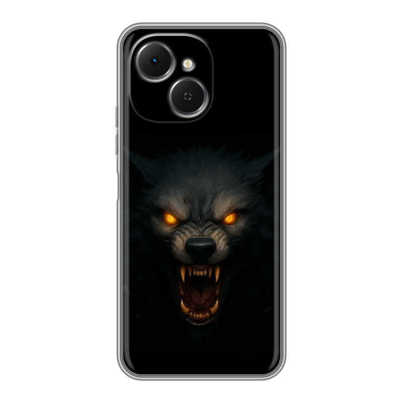 Силиконовый чехол на Tecno Spark 40C с принтом Волк Силиконовый чехол на Tecno Spark 40C с принтом Волк