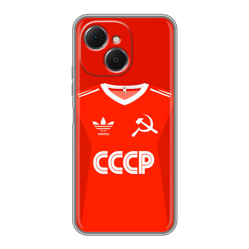 Силиконовый чехол на Tecno Spark 40C с принтом Флаг Герб СССР Силиконовый чехол на Tecno Spark 40C с принтом Флаг Герб СССР