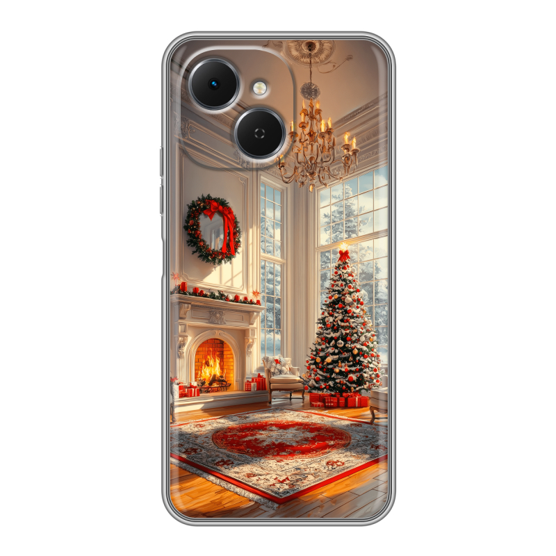Силиконовый чехол на Tecno Spark 40C с принтом Новый год Силиконовый чехол на Tecno Spark 40C с принтом Новый год