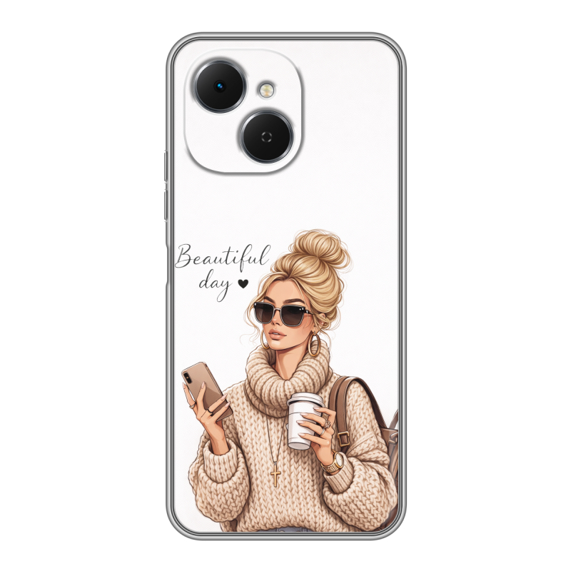 Силиконовый чехол на Tecno Spark 40C с принтом женский Силиконовый чехол на Tecno Spark 40C с принтом женский