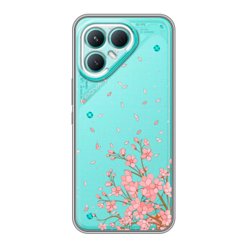 Силиконовый чехол на Tecno Pova 7 Pro 5G с принтом Ветка сакуры Силиконовый чехол на Tecno Pova 7 Pro 5G с принтом Ветка сакуры