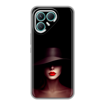 Силиконовый чехол на Tecno Pova 7 Pro 5G с принтом Девушка в шляпе Силиконовый чехол на Tecno Pova 7 Pro 5G с принтом Девушка в шляпе