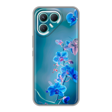 Силиконовый чехол на Tecno Pova 7 Pro 5G с принтом Голубые цветы