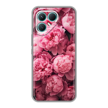 Силиконовый чехол на Tecno Pova 7 Pro 5G с принтом цветы пионы Силиконовый чехол на Tecno Pova 7 Pro 5G с принтом цветы пионы