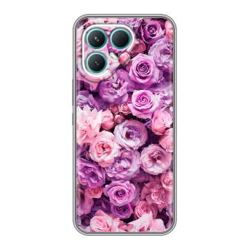 Силиконовый чехол на Tecno Pova 7 Pro 5G с принтом лавандовые розы Силиконовый чехол на Tecno Pova 7 Pro 5G с принтом лавандовые розы