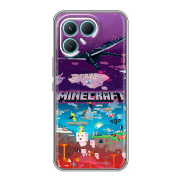Силиконовый чехол на Tecno Pova 7 Pro 5G с принтом Майнкрафт Minecraft Силиконовый чехол на Tecno Pova 7 Pro 5G с принтом Майнкрафт Minecraft