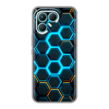 Силиконовый чехол на Tecno Pova 7 Pro 5G с принтом Неоновые соты Силиконовый чехол на Tecno Pova 7 Pro 5G с принтом Неоновые соты