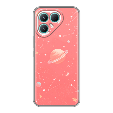 Силиконовый чехол на Tecno Pova 7 Pro 5G с принтом Розовый космос Силиконовый чехол на Tecno Pova 7 Pro 5G с принтом Розовый космос
