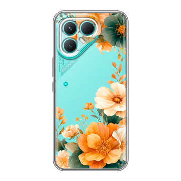 Силиконовый чехол на Tecno Pova 7 Pro 5G с принтом Цветы принт Силиконовый чехол на Tecno Pova 7 Pro 5G с принтом Цветы принт