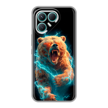 Силиконовый чехол на Tecno Pova 7 Pro 5G с принтом Медведь Силиконовый чехол на Tecno Pova 7 Pro 5G с принтом Медведь