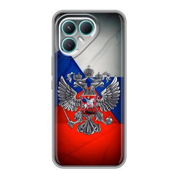 Силиконовый чехол на Tecno Pova 7 Pro 5G с принтом Флаг России Силиконовый чехол на Tecno Pova 7 Pro 5G с принтом Флаг России