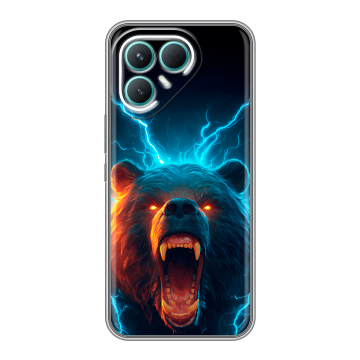 Силиконовый чехол на Tecno Pova 7 Pro 5G с принтом Медведь Силиконовый чехол на Tecno Pova 7 Pro 5G с принтом Медведь