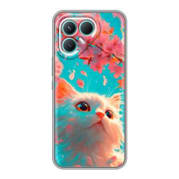 Силиконовый чехол на Tecno Pova 7 Pro 5G с принтом Красивый кот Силиконовый чехол на Tecno Pova 7 Pro 5G с принтом Красивый кот
