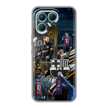 Силиконовый чехол на Tecno Pova 7 Pro 5G с принтом Messi Barcelona