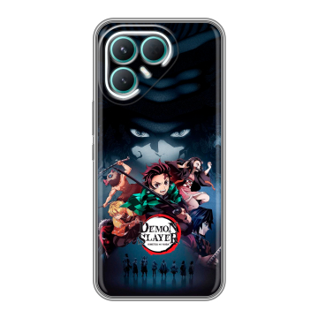 Силиконовый чехол на Tecno Pova 7 Pro 5G с принтом Demon Slayer Клинок рассекающий демонов