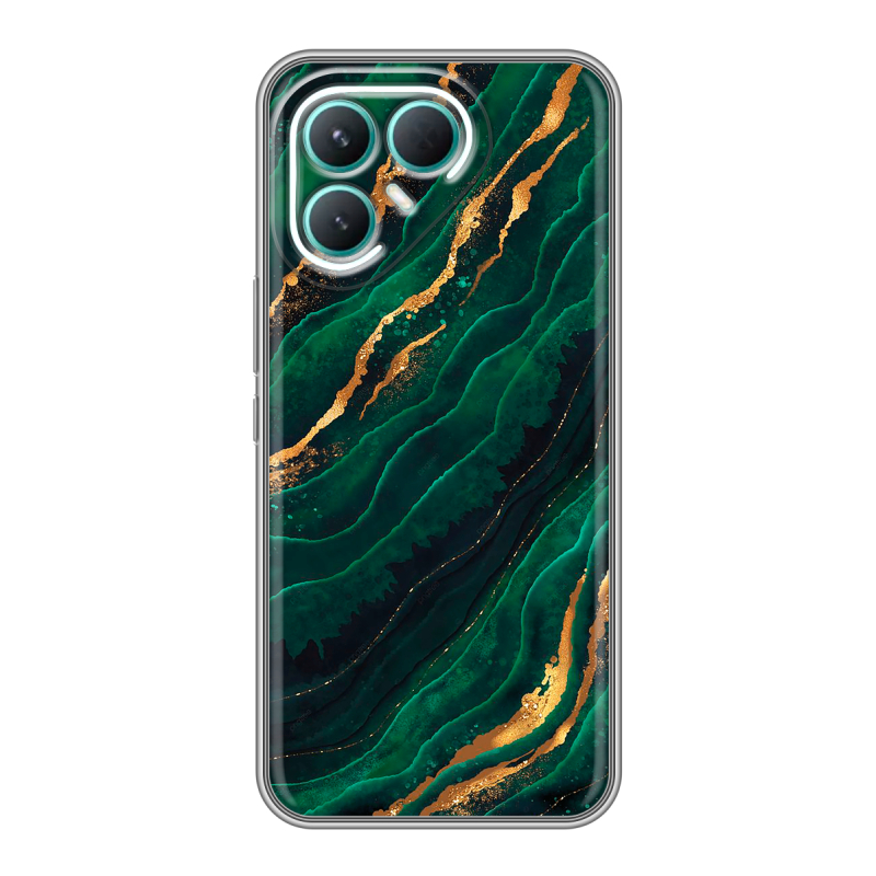 Силиконовый чехол на Tecno Pova 7 Pro 5G с принтом Мрамор зеленое золото Силиконовый чехол на Tecno Pova 7 Pro 5G с принтом Мрамор зеленое золото