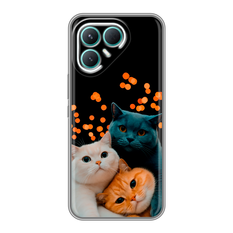 Силиконовый чехол на Tecno Pova 7 Pro 5G с принтом Кошки Силиконовый чехол на Tecno Pova 7 Pro 5G с принтом Кошки