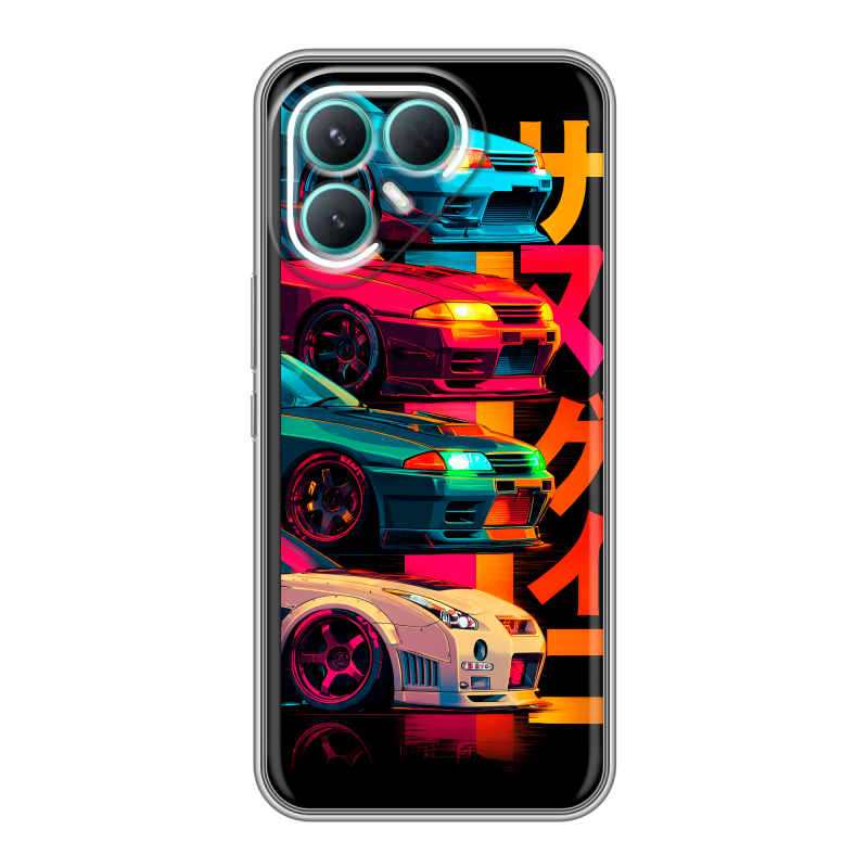 Силиконовый чехол на Tecno Pova 7 Pro 5G с принтом Гоночные машины Силиконовый чехол на Tecno Pova 7 Pro 5G с принтом Гоночные машины
