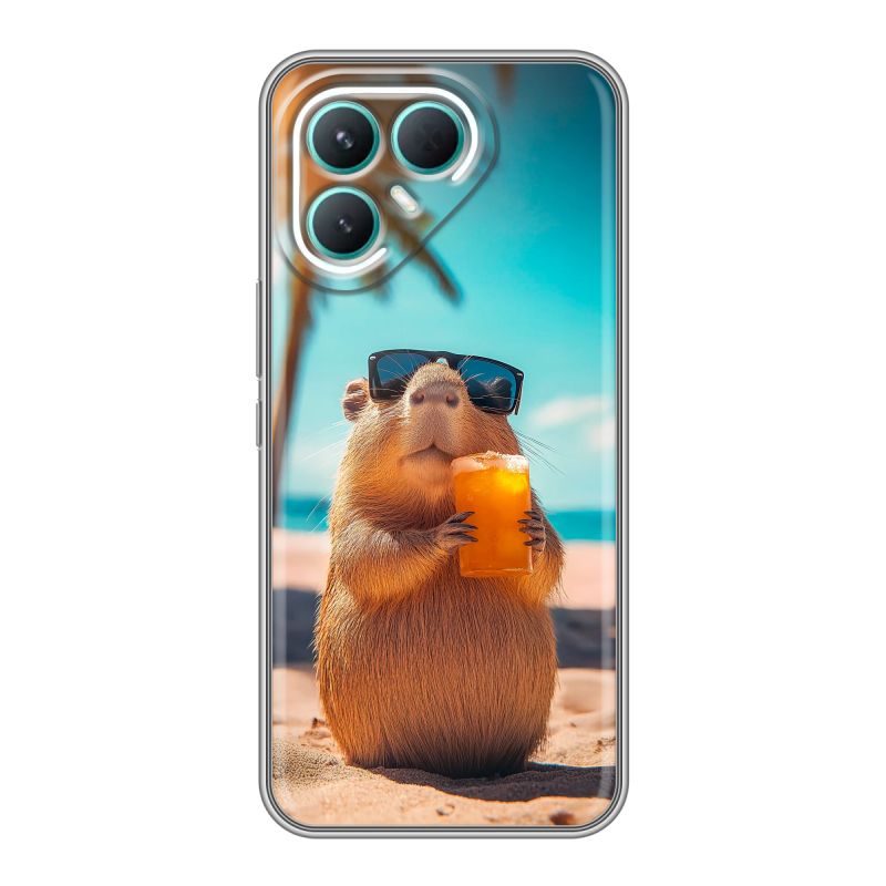 Силиконовый чехол на Tecno Pova 7 Pro 5G с принтом Капибара Силиконовый чехол на Tecno Pova 7 Pro 5G с принтом Капибара
