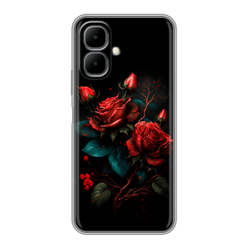 Силиконовый чехол на Infinix Smart 10 с принтом Розы красные Силиконовый чехол на Infinix Smart 10 с принтом Розы красные