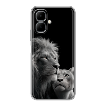 Силиконовый чехол на Infinix Smart 10 с принтом Лев кошки