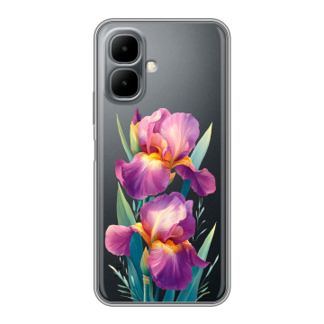 Силиконовый чехол на Infinix Smart 10 с принтом Цветы орхидеи