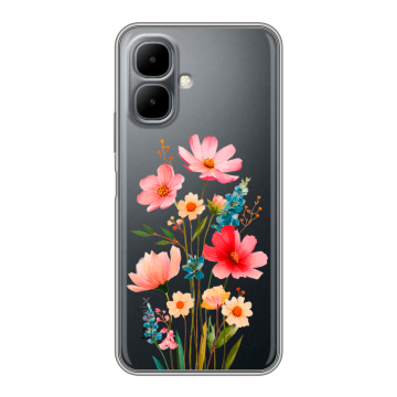 Силиконовый чехол на Infinix Smart 10 с принтом Цветы