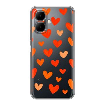 Силиконовый чехол на Infinix Smart 10 с принтом Сердечки